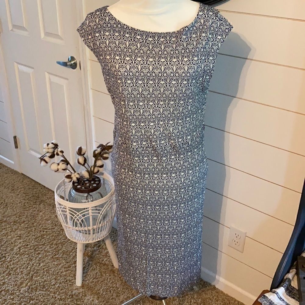Tory Burch | Navy & White Print Dress | M